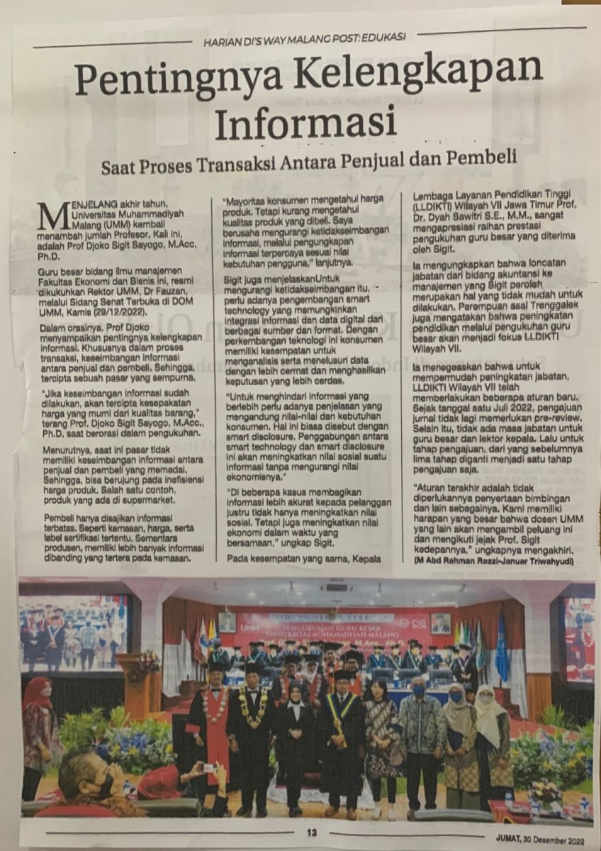 Pentingnya Kelengkapan Informasi Malang Pos Disway Umm Dalam Berita